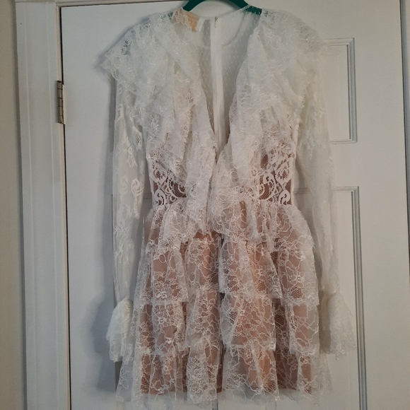 Free People X Bronx and Babco Rebecca Blanc Mini Dress. NEW WITH TAG - Picture 9 of 11